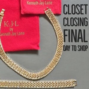 Kenneth J Lane Panther Link Necklace Bracelet Set